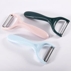 Fruit Peeling Knife Stainless Steel Peeler Peeling Apples Kitchen Vegetable Fruit Sharp Peeler Multi-function Peeler Zesters (Color: light green)