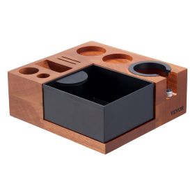 Wooden Espresso Tamping Station 51-58 mm Station with Detachable Slot (Partition Layout: 9 Areas)