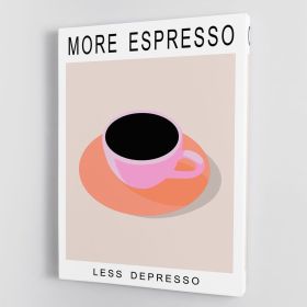 More Espresso Less Depresso Canvas Print or Poster (Type: Poster Print, size: 16" x 12" / 42cm x 30cm approx)